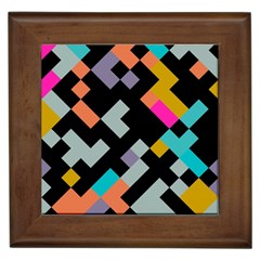 Connected Shapes                                                                             			framed Tile by LalyLauraFLM