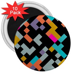 Connected Shapes                                                                             			3  Magnet (10 Pack) by LalyLauraFLM