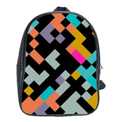 Connected Shapes                                                                             			school Bag (large) by LalyLauraFLM