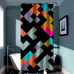 Connected Shapes                                                                             	shower Curtain 36  X 72  by LalyLauraFLM