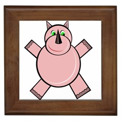 Pink Rhino Framed Tiles by Valentinaart