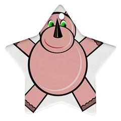 Pink Rhino Ornament (star)  by Valentinaart