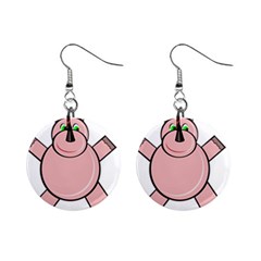 Pink Rhino Mini Button Earrings by Valentinaart