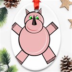 Pink Rhino Oval Ornament (Two Sides) Front