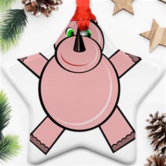 Pink Rhino Star Ornament (two Sides)  by Valentinaart