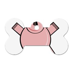 Pink Rhino Dog Tag Bone (two Sides) by Valentinaart