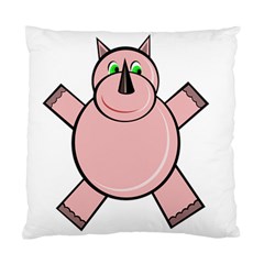 Pink Rhino Standard Cushion Case (two Sides) by Valentinaart