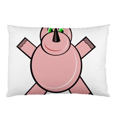 Pink Rhino Pillow Case by Valentinaart