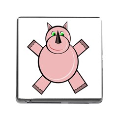 Pink Rhino Memory Card Reader (square) by Valentinaart