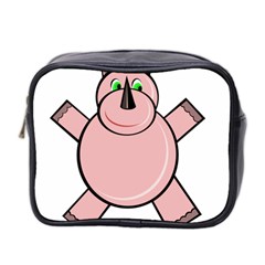 Pink Rhino Mini Toiletries Bag 2-side by Valentinaart