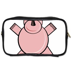 Pink Rhino Toiletries Bags by Valentinaart