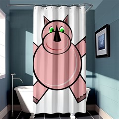 Pink Rhino Shower Curtain 36  X 72  (stall)  by Valentinaart