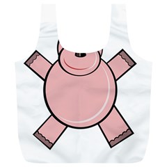 Pink Rhino Full Print Recycle Bags (l)  by Valentinaart