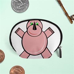 Pink Rhino Accessory Pouches (small)  by Valentinaart