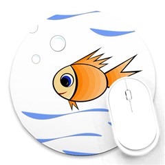 Cute Fish Round Mousepads by Valentinaart