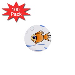 Cute Fish 1  Mini Buttons (100 Pack)  by Valentinaart