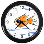 Cute Fish Wall Clocks (Black) Front