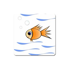 Cute Fish Square Magnet by Valentinaart