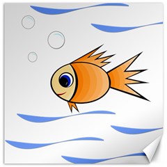 Cute Fish Canvas 16  X 16   by Valentinaart