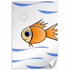 Cute Fish Canvas 20  X 30   by Valentinaart