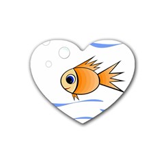 Cute Fish Rubber Coaster (heart)  by Valentinaart