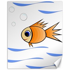 Cute Fish Canvas 11  X 14   by Valentinaart