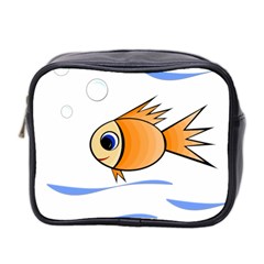 Cute Fish Mini Toiletries Bag 2-side by Valentinaart