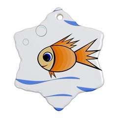 Cute Fish Snowflake Ornament (2-side) by Valentinaart