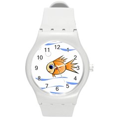 Cute Fish Round Plastic Sport Watch (m) by Valentinaart