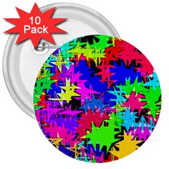 Colorful Shapes                                                                             			3  Button (10 Pack) by LalyLauraFLM