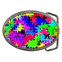 Colorful Shapes                                                                             			belt Buckle by LalyLauraFLM