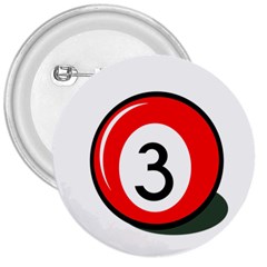 Billiard Ball Number 3 3  Buttons by Valentinaart