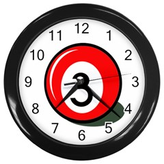 Billiard Ball Number 3 Wall Clocks (black) by Valentinaart