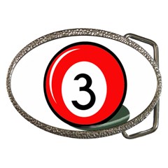 Billiard Ball Number 3 Belt Buckles by Valentinaart