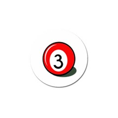 Billiard Ball Number 3 Golf Ball Marker by Valentinaart