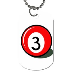 Billiard Ball Number 3 Dog Tag (two Sides) by Valentinaart