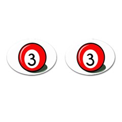 Billiard Ball Number 3 Cufflinks (oval) by Valentinaart