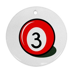 Billiard Ball Number 3 Round Ornament (two Sides)  by Valentinaart