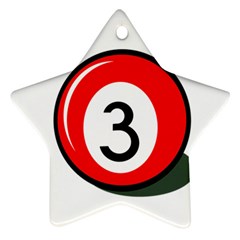 Billiard Ball Number 3 Star Ornament (two Sides)  by Valentinaart