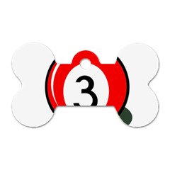 Billiard Ball Number 3 Dog Tag Bone (two Sides) by Valentinaart