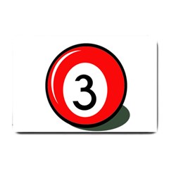 Billiard Ball Number 3 Small Doormat  by Valentinaart