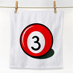 Billiard Ball Number 3 Face Towel by Valentinaart