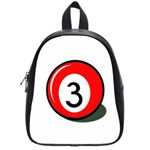 Billiard ball number 3 School Bags (Small)  Front