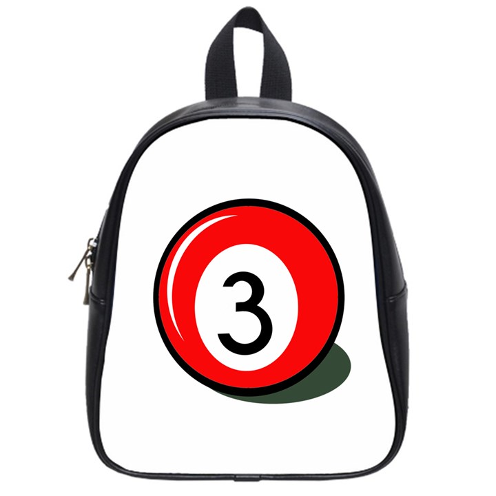 Billiard ball number 3 School Bags (Small) 