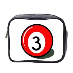 Billiard Ball Number 3 Mini Toiletries Bag 2-side by Valentinaart