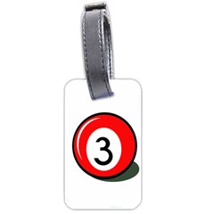 Billiard Ball Number 3 Luggage Tags (one Side)  by Valentinaart