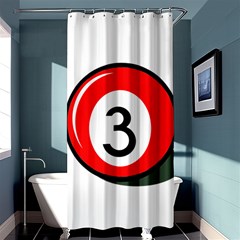 Billiard Ball Number 3 Shower Curtain 36  X 72  (stall)  by Valentinaart