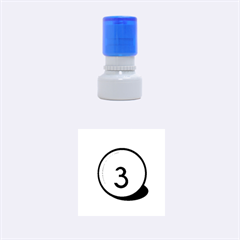 Billiard Ball Number 3 Rubber Round Stamps (small) by Valentinaart