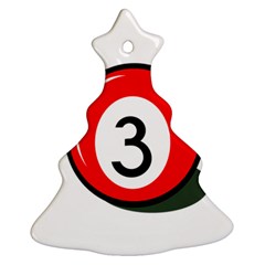 Billiard Ball Number 3 Christmas Tree Ornament (2 Sides) by Valentinaart