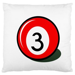 Billiard Ball Number 3 Large Cushion Case (one Side) by Valentinaart